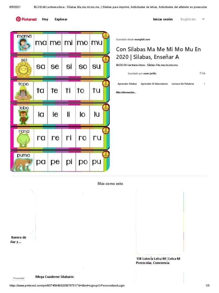 Silabas 4  PDF  Comunicacin escrita  Cognicin.