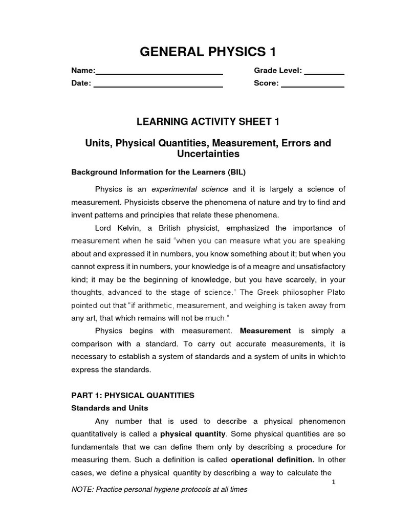 Module 1 | PDF | International System Of Units | Measurement