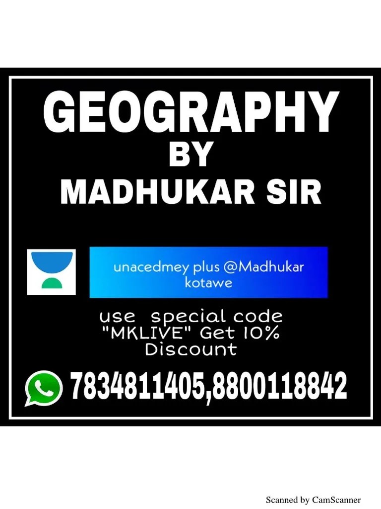 GEOGRAPHY Class Notes By Madhukar Kotawe Sir | PDF