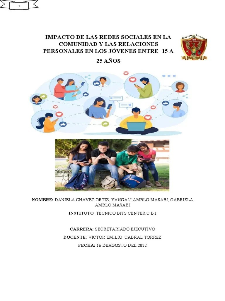 Impacto De Las Redes Sociales En La Comunidad Y Las Relaciones ...