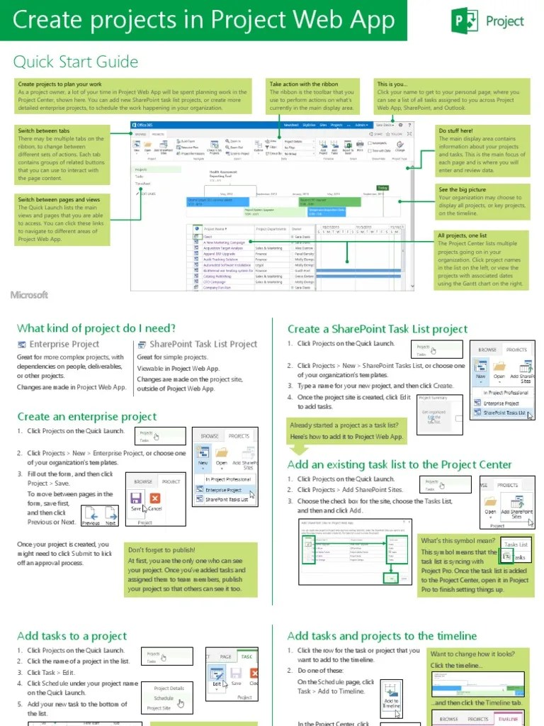AF104167751 En-Us Quick Start Guide Create Projects In Project Web App ...
