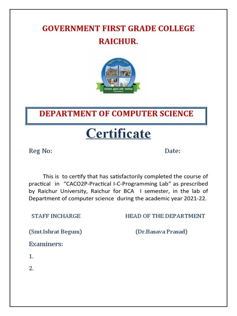 BCA I Sem Lab Manual | PDF | Matrix (Mathematics) | String (Computer ...