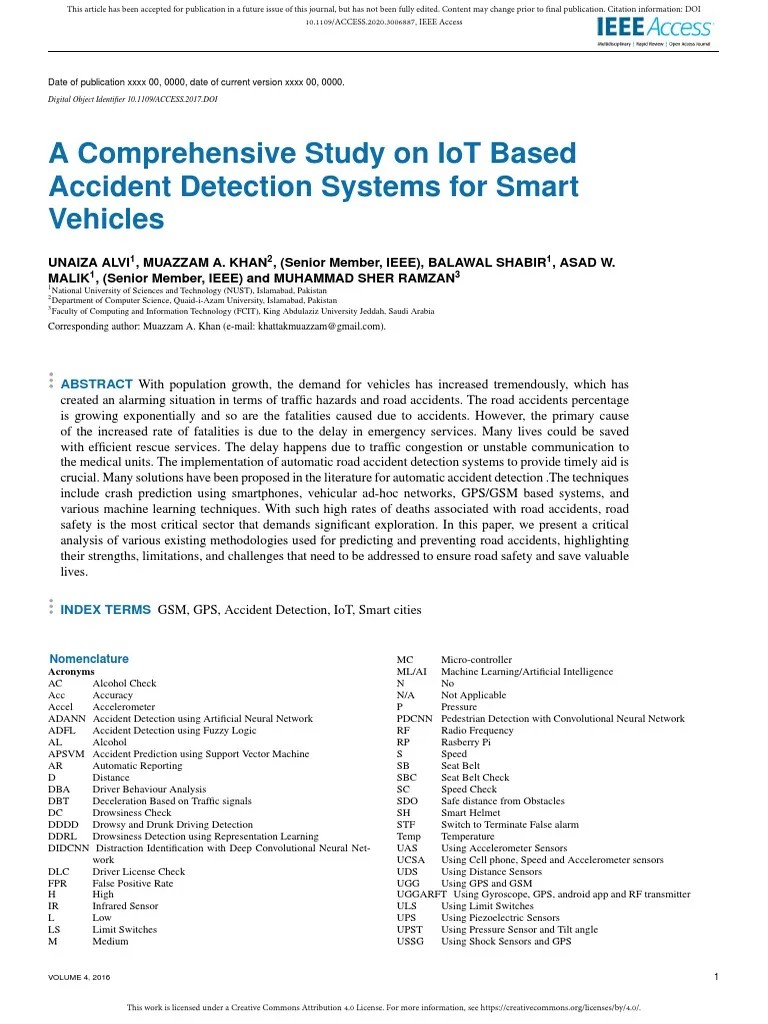 A Comprehensive Study On IoT Based Accident Detect | PDF | Internet Of ...