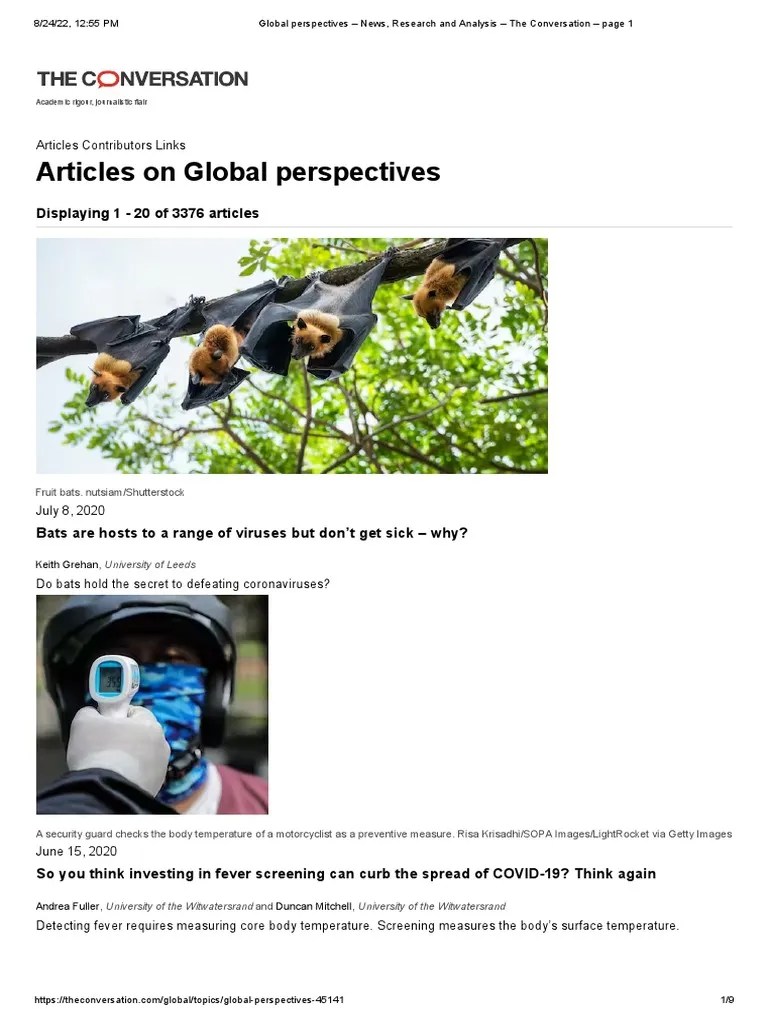 Global Perspectives - News, Research And Analysis - The Conversation - Page 1 | PDF | Pandemic