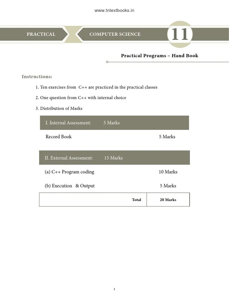 11th STD Computer Science Practical English Medium - WWW - Tntextbooks ...