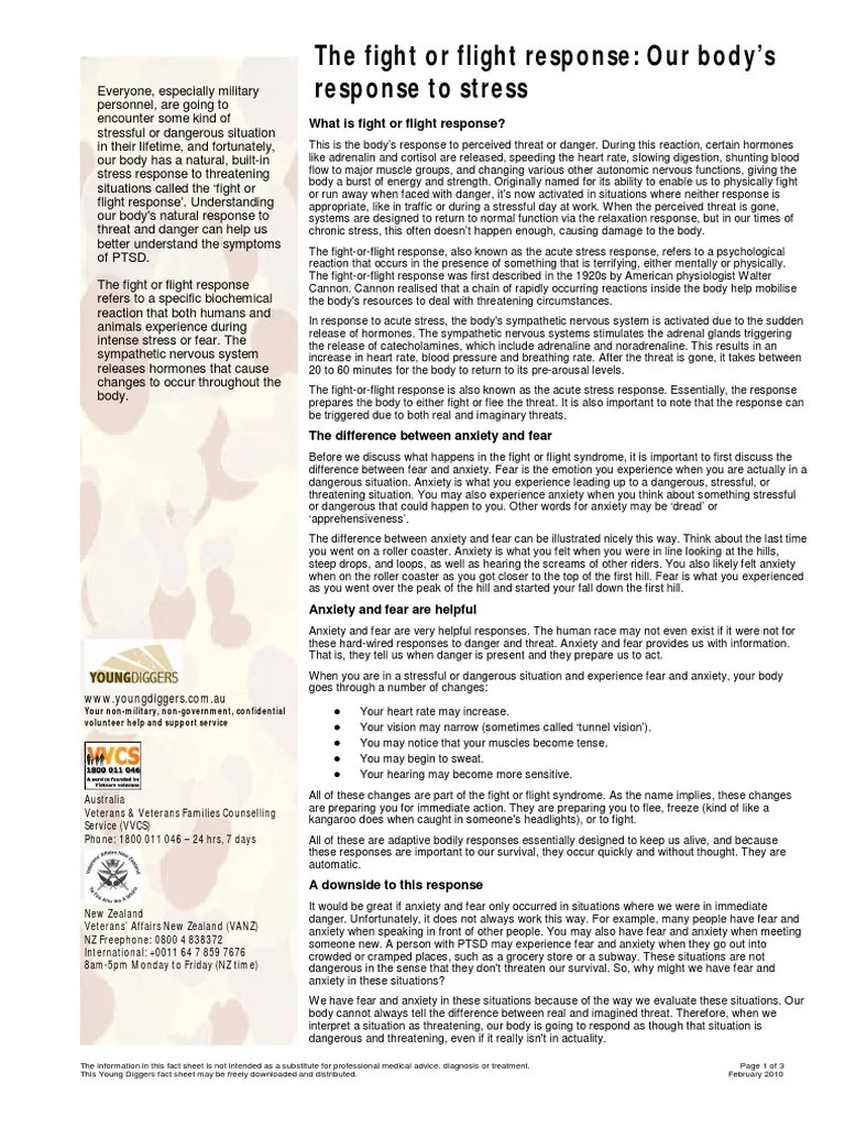 Fight Or Flight Response | PDF | Fight Or Flight Response | Stress ...