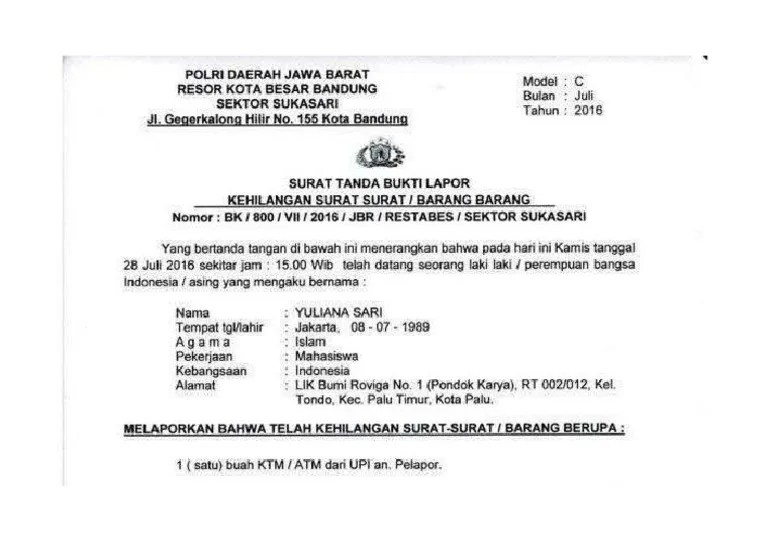 Kehilangan Dompet Surat Berharga Motor Mobil Begini Cara Mengurus Surat Kehilangan Di Kepolisian ...