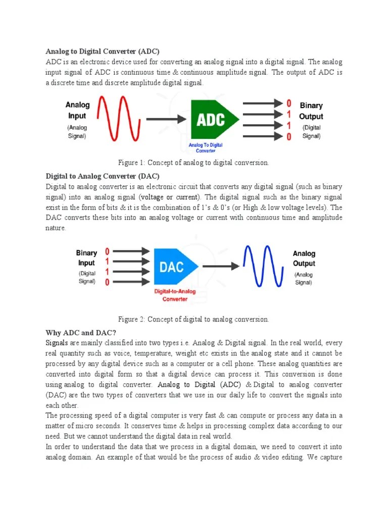 ADC And DAC | PDF | Analog To Digital Converter | Digital To Analog ...