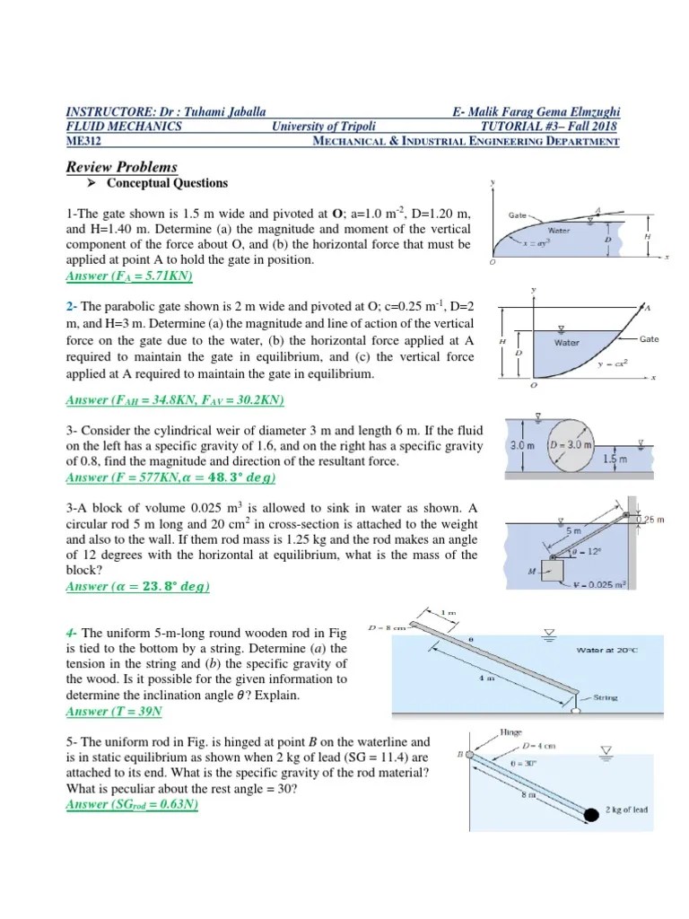 Tutorial #3 #Problems | PDF | Force | Physics