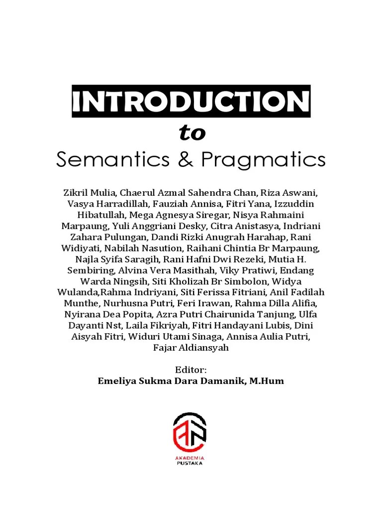 Introduction To Semantics & Pragmatics | PDF | Lexicon | Cognitive Science