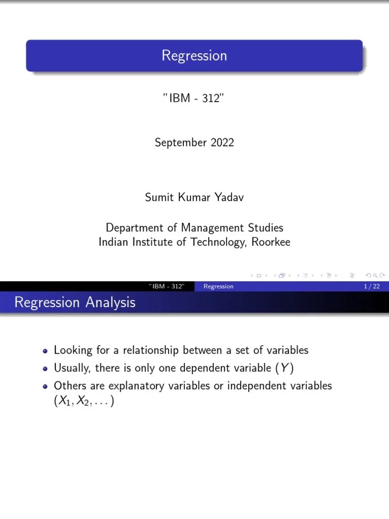 Regression Analysis PPT | PDF | Linear Regression | Regression Analysis
