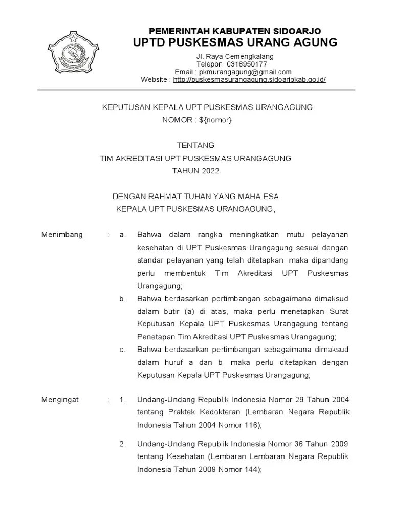 Master Tim Susunan Akreditasi | PDF