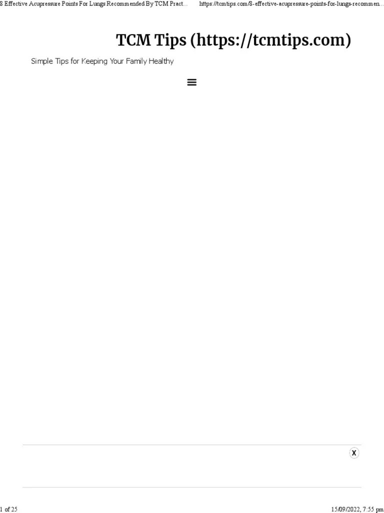 8 Effective Acupressure Points For Lungs Recommended By TCM Practitioners - TCM Tips | PDF ...