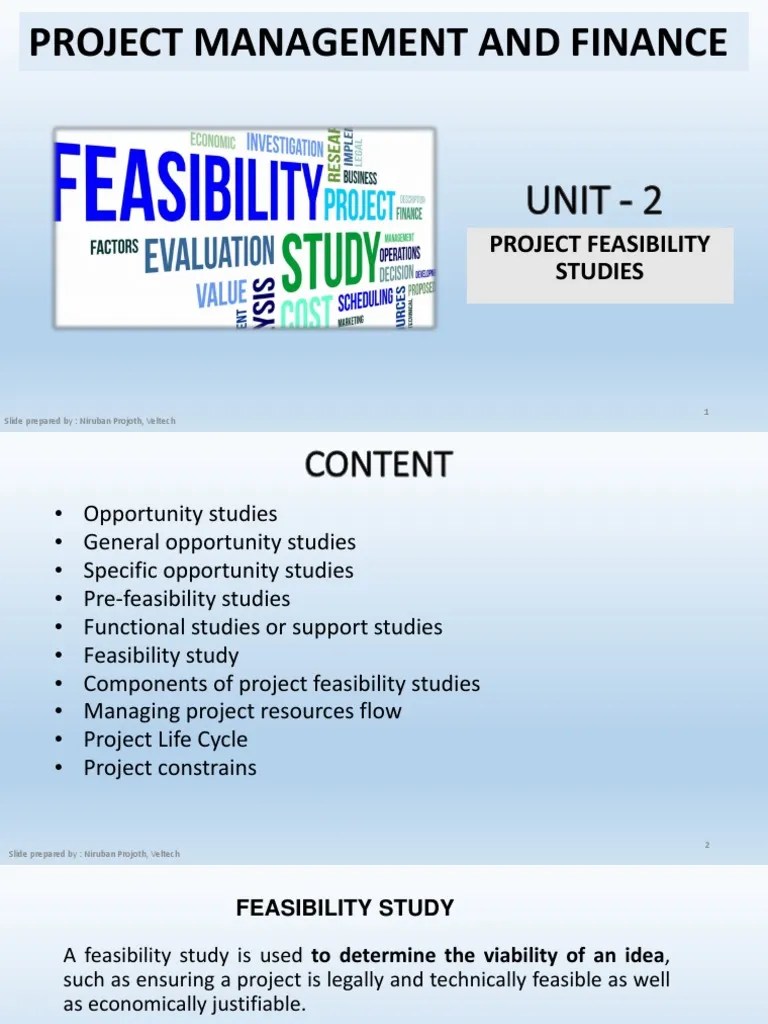 Unit 2 Project Feasibility Studies | PDF | Feasibility Study | Procurement