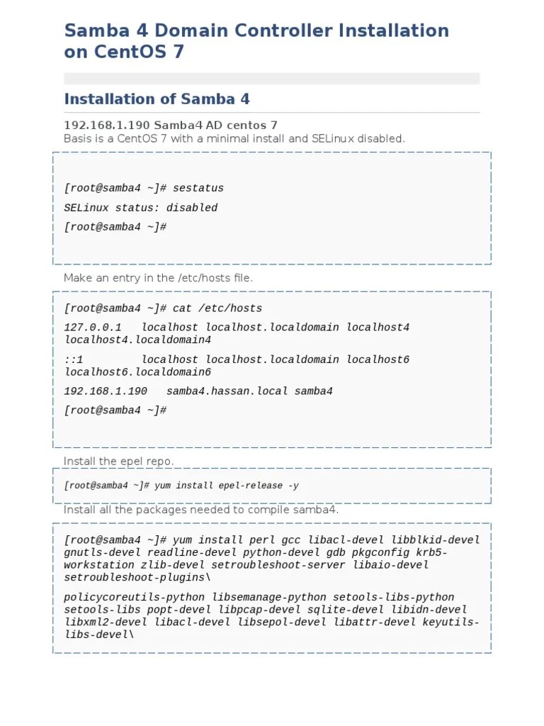 Samba As Domain Controller Configuration | Download Free PDF | I Pv6 ...