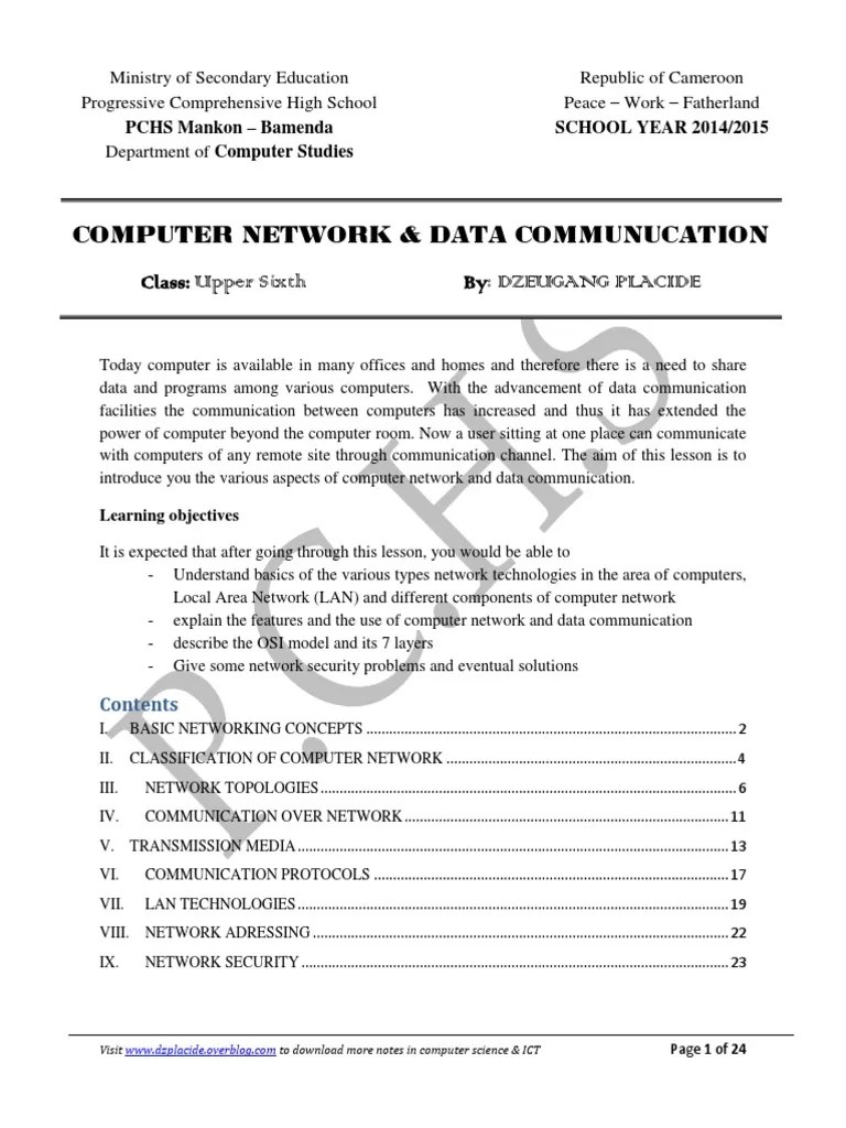 Computer Network & Data Communication | PDF | Network Topology ...