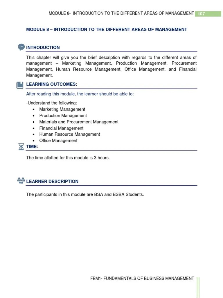 An Overview Of The Key Areas Of Management: Marketing, Production ...