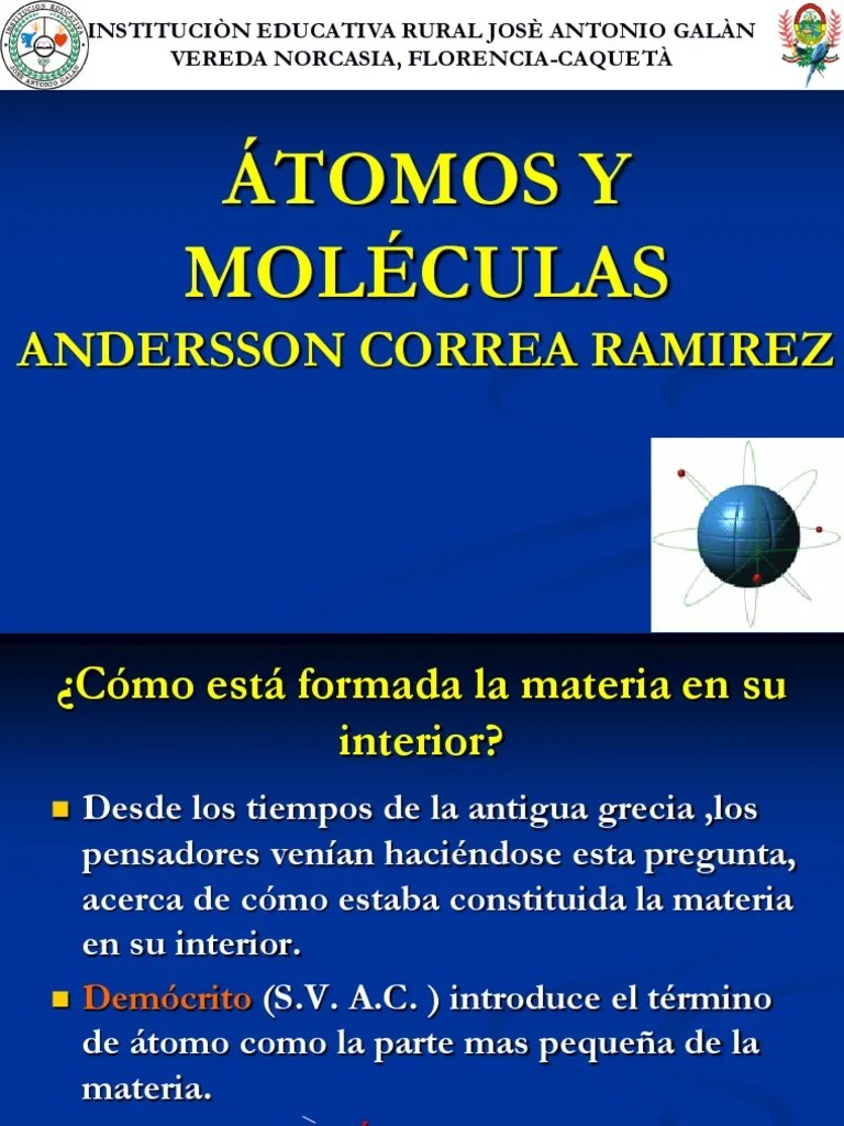 Átomos Y Moléculas | PDF | Núcleo Atómico | Átomos