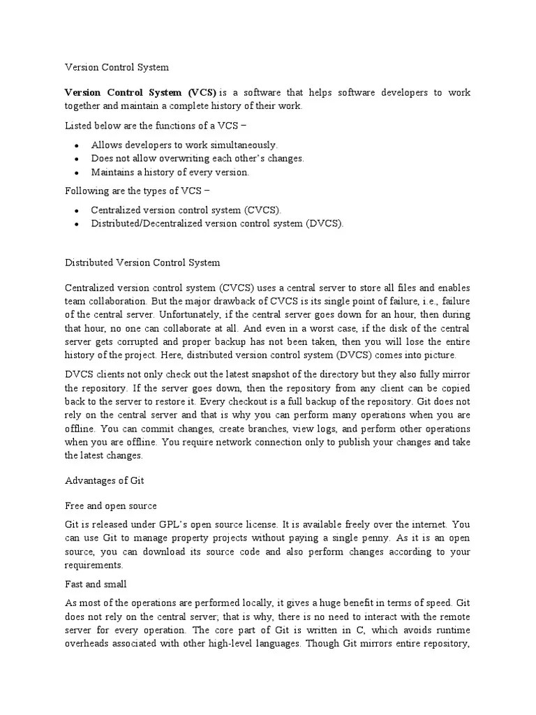 Distributed Version Control System Advantages | PDF | Version Control | Software Development