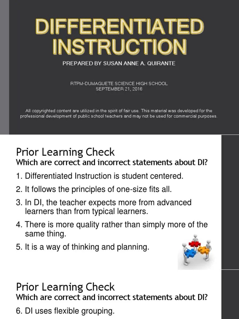 Differentiatedinstruction 170604141546 | PDF | Differentiated Instruction | Learning Styles
