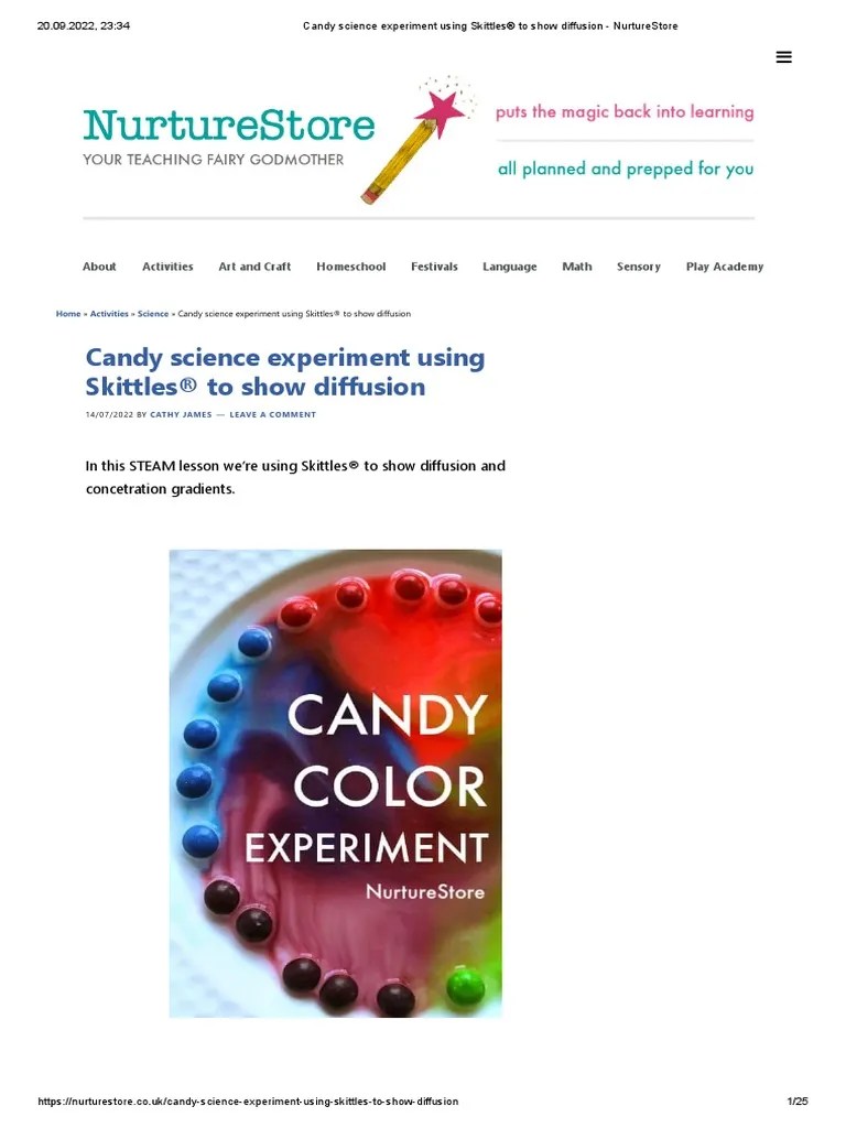 Candy Science Experiment Using Skittles® To Show Diffusion - NurtureStore | PDF | Diffusion | Candy
