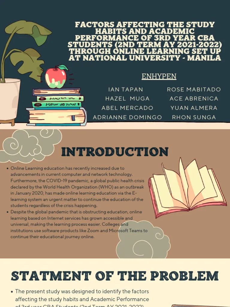 Factors Affecting The Study Habits And Academic Performance Of 3rd Year ...