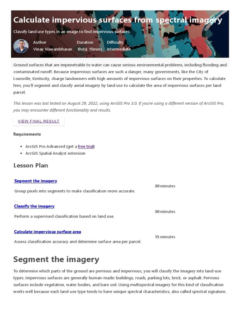 1.calculate Impervious Surfaces From Spectral Imagery - Learn ArcGIS ...