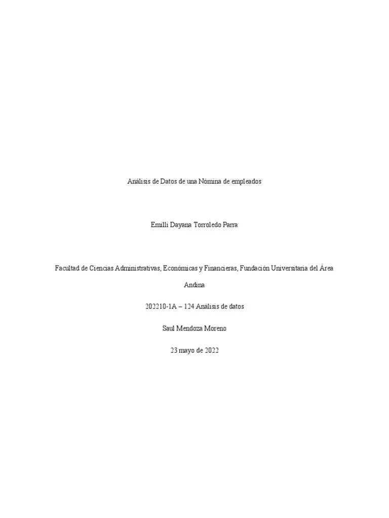 Analisis De Datos De Una Nómina De Empleados | PDF | Desviación ...