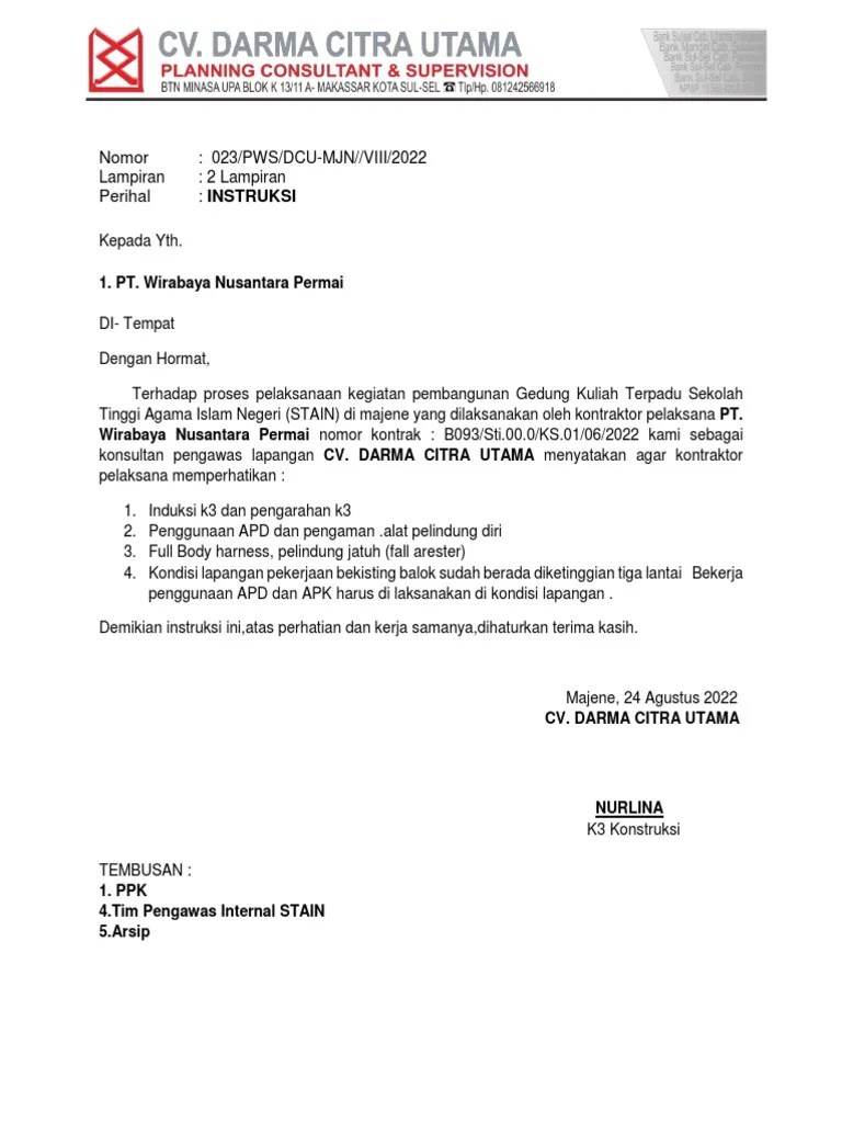 23.surat Instruksi - PDF K3 | PDF