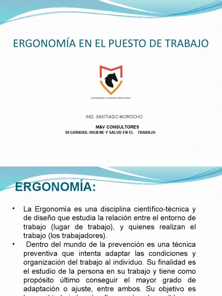 Capacitacion Riesgo Ergonomico | PDF | Dolor Lumbar | Factores Humanos ...
