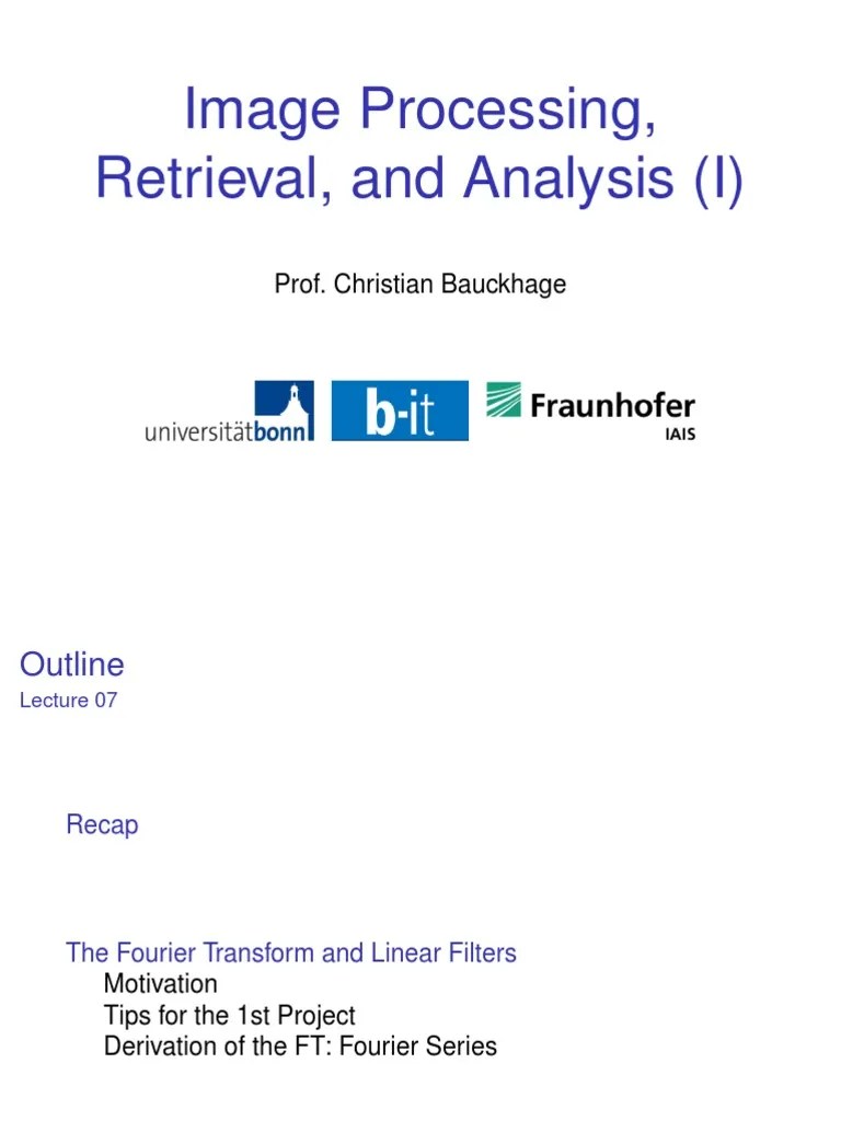 Lecture 07 | PDF | Fourier Transform | Derivative
