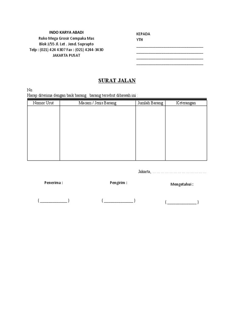 Belajar Membuat Surat Jalan | PDF