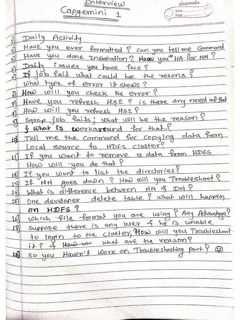 Capgemini L1 Interview Questions | PDF