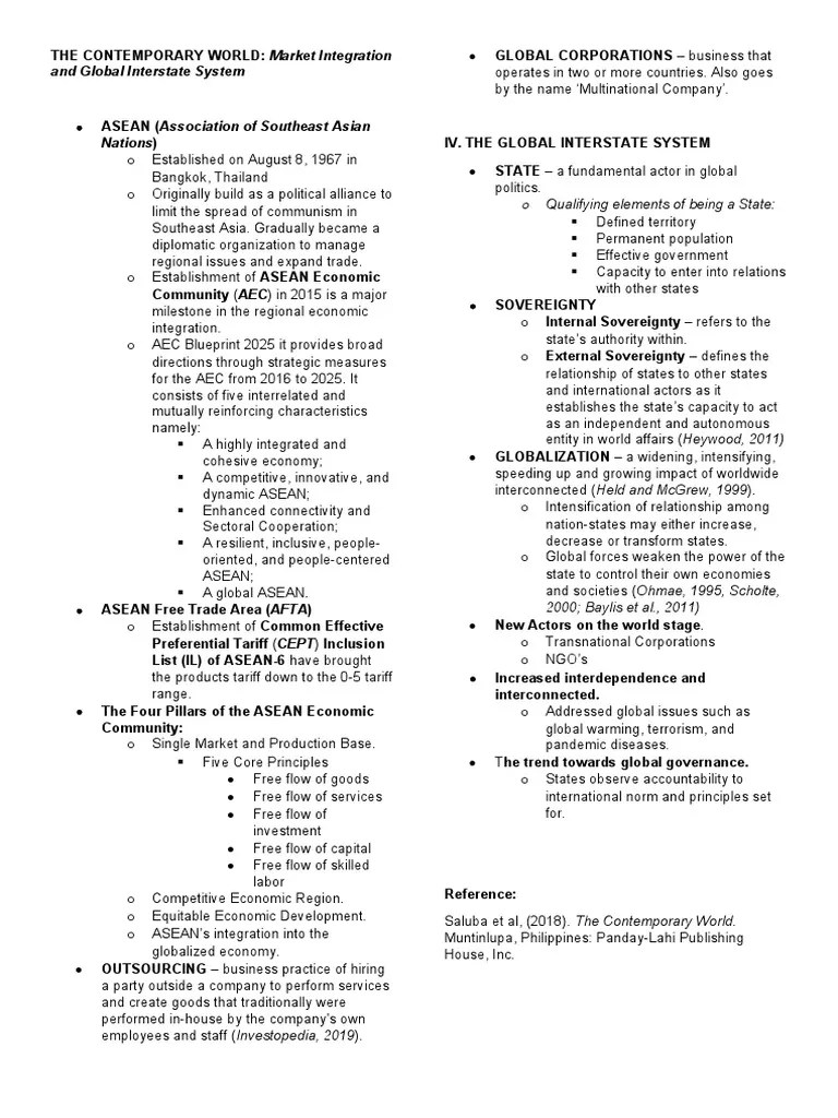 Market Integration And The Global Interstate System | PDF | Asean Free ...