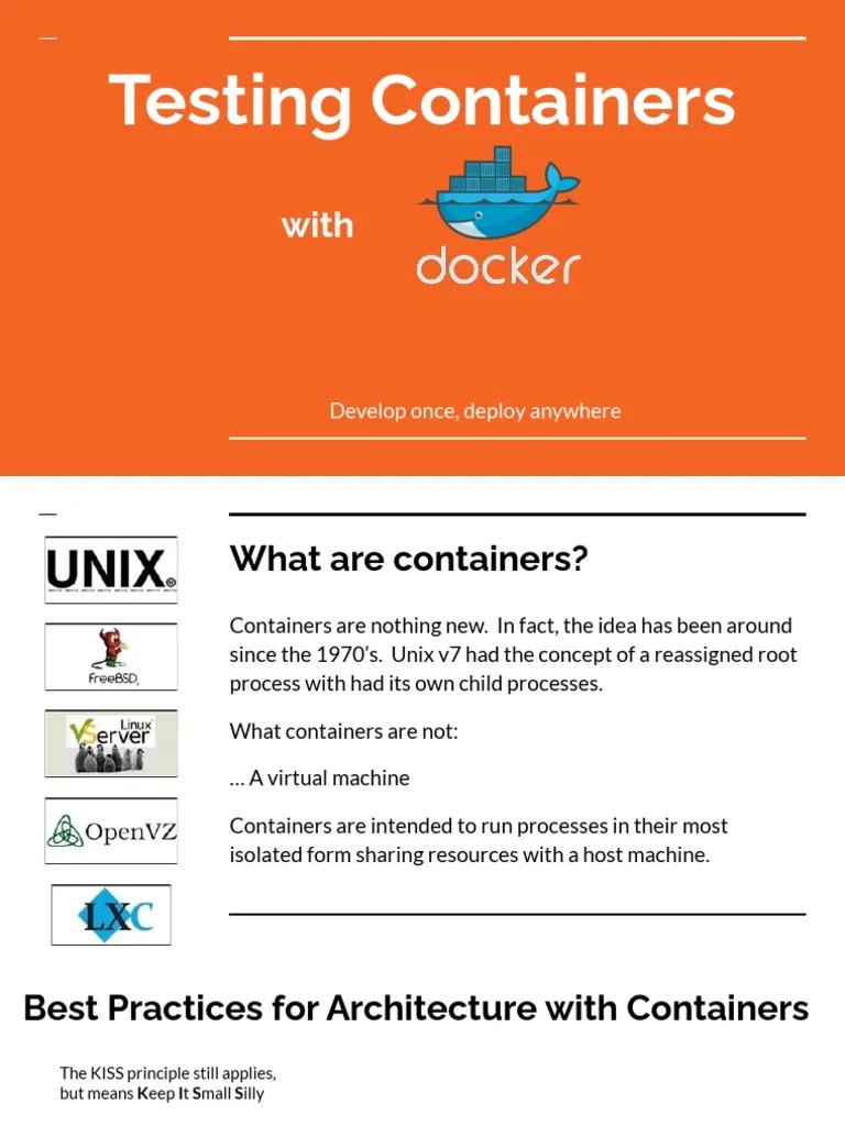 Testing Containers With Docker | PDF | Linux | World Wide Web
