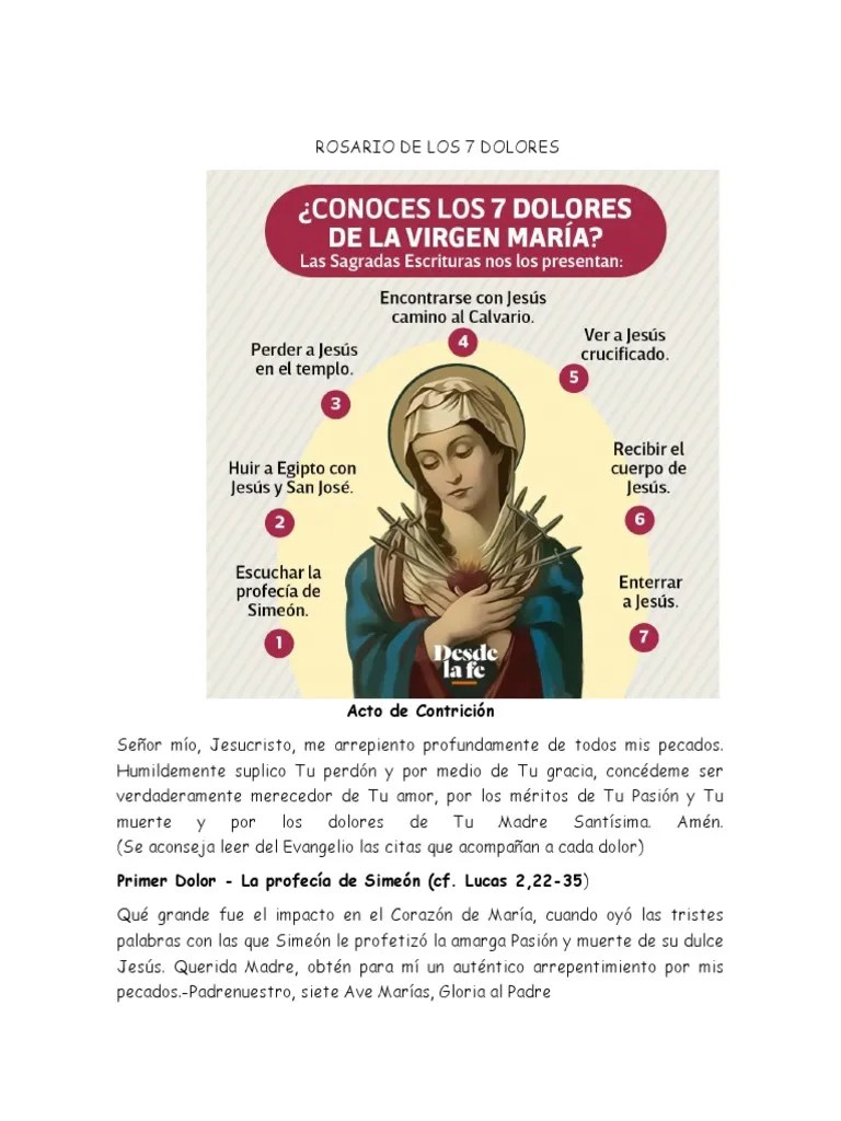 Rosario De Los 7 Dolores | PDF | María, Madre De Jesús | Orador Del Señor