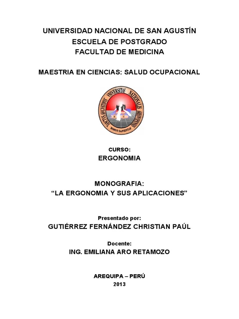 La Ergonomía Y Sus Aplicaciones | PDF | Factores Humanos Y Ergonomía | Sicología