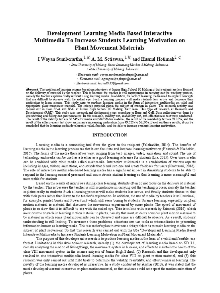 Development Learning Media Based Interactive Multimedia To Increase ...