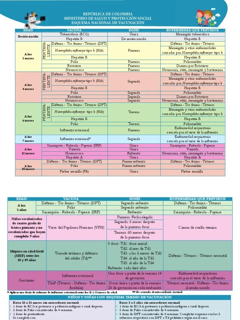 Esquema Nacional De Vacunacion | PDF | Vacunas | Humanidades Médicas