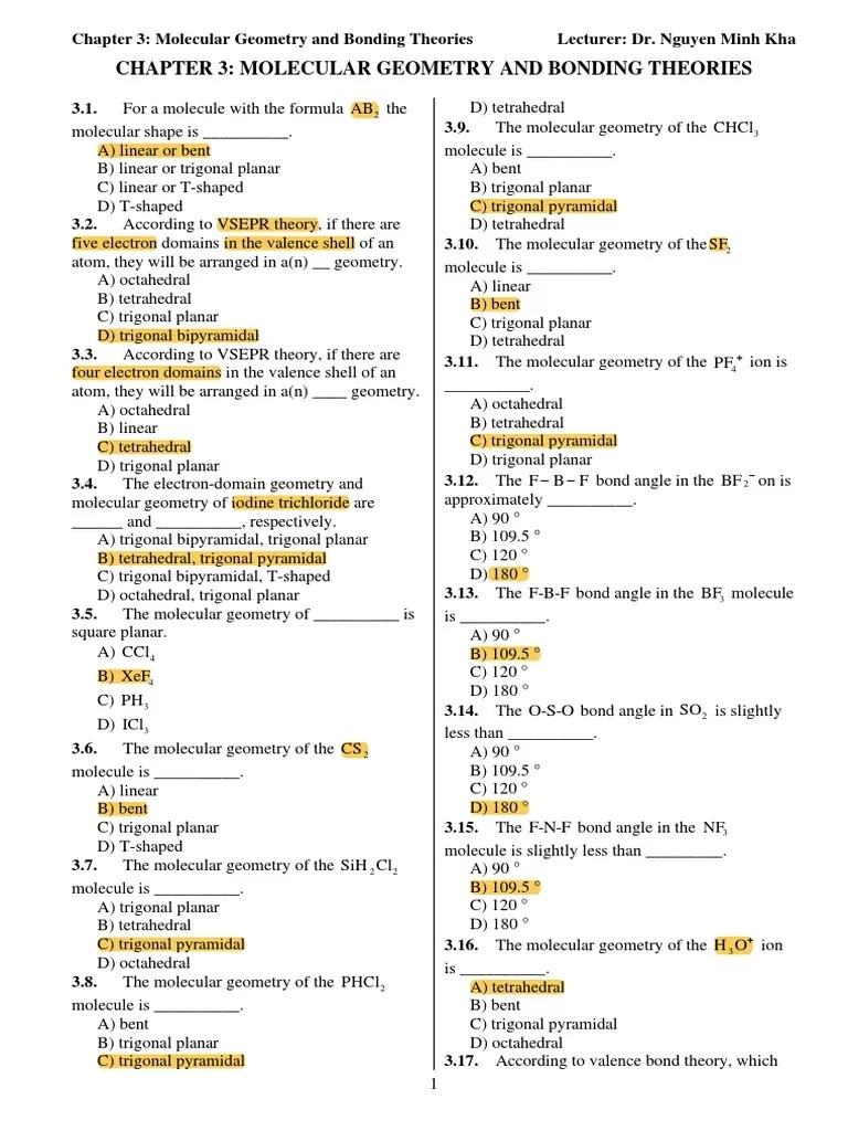 Chapter3-molecular geometry and bonding theories