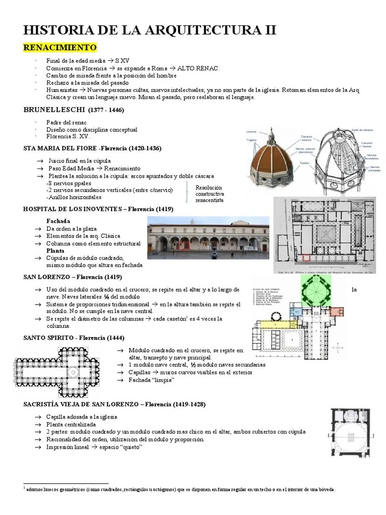 Historia De La Arquitectura II | PDF | Florencia | Diseño Arquitectonico