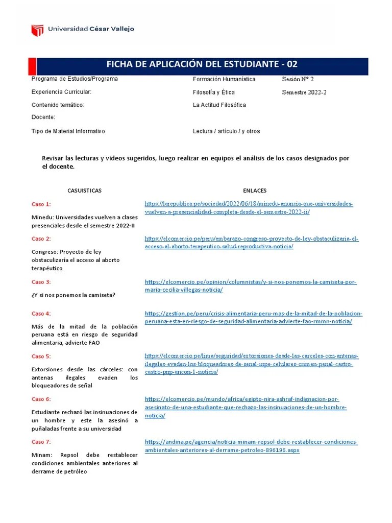 Ficha De Aplicación 02 Ok | PDF