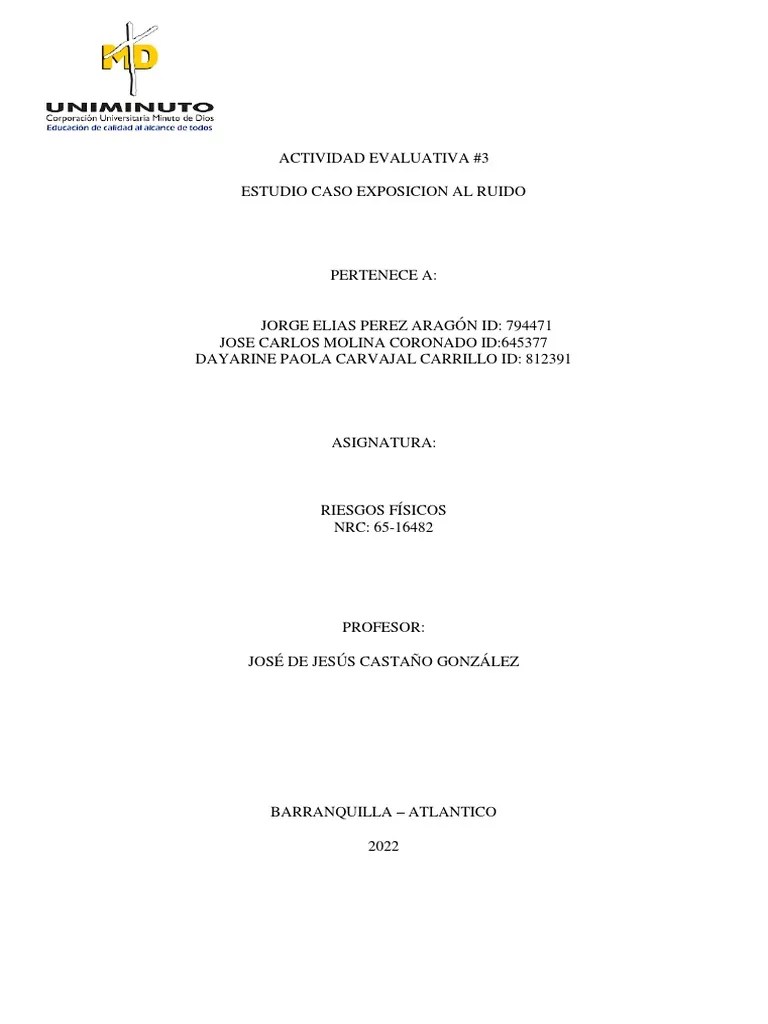 Actividad 3 Riesgo Fisico | PDF | Ruido