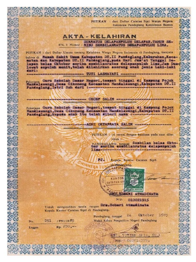 Akta Kelahiran | PDF