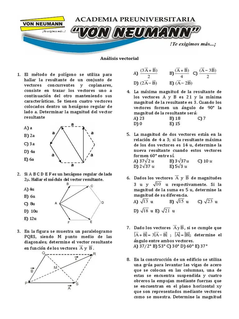 Física - Análisis Vectorial - 22.08.20 | PDF | Vector Euclidiano | Geometría Euclidiana