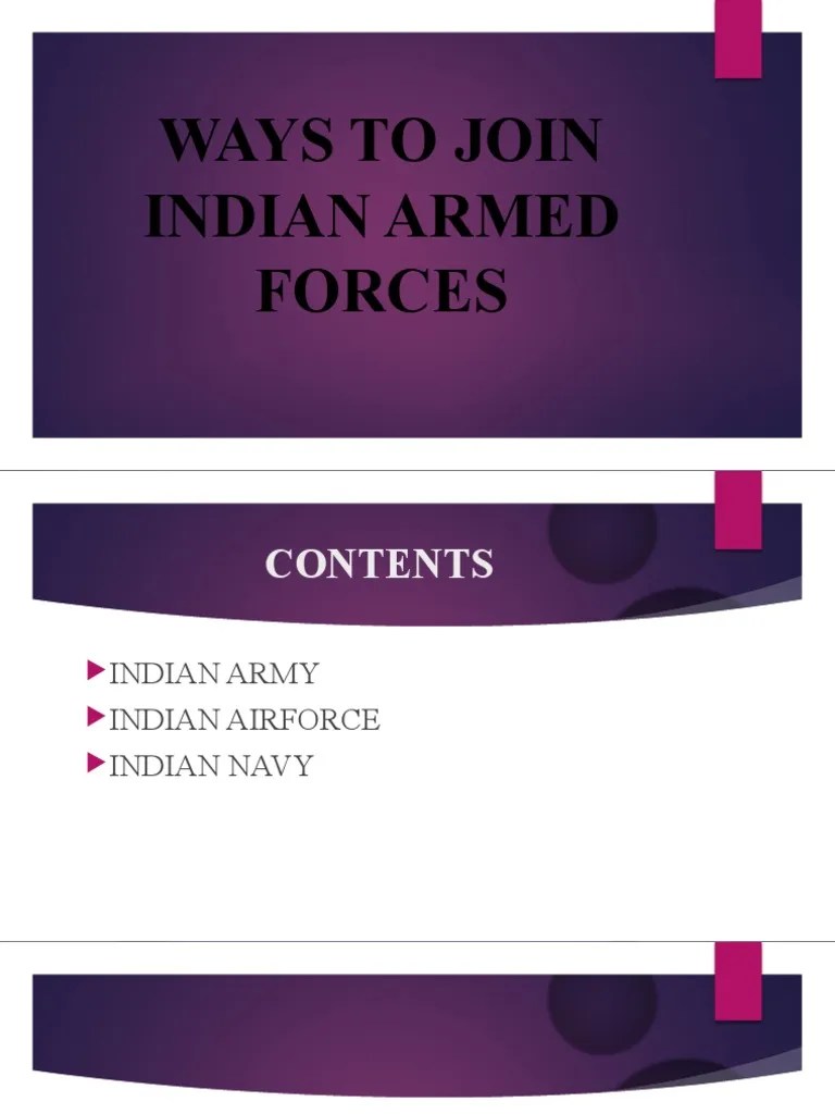 Ways To Join Indian Armed Forces | PDF | Military | Military Organization