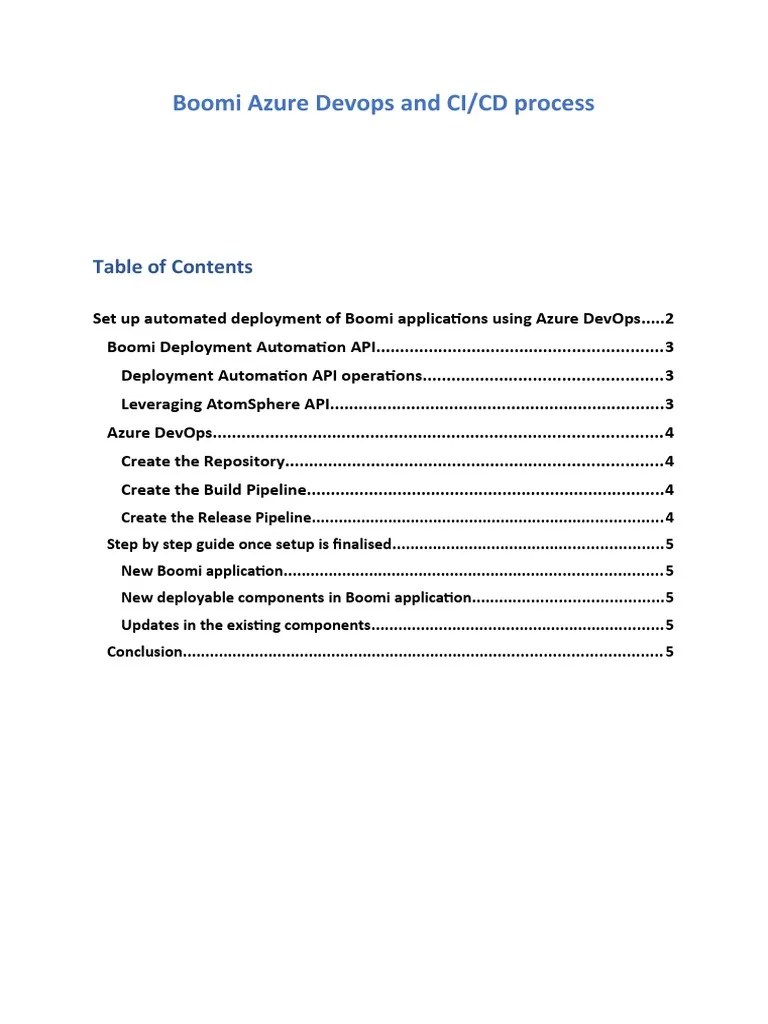 Boomi Azure Devops And CICD Process Automation | PDF | Software ...