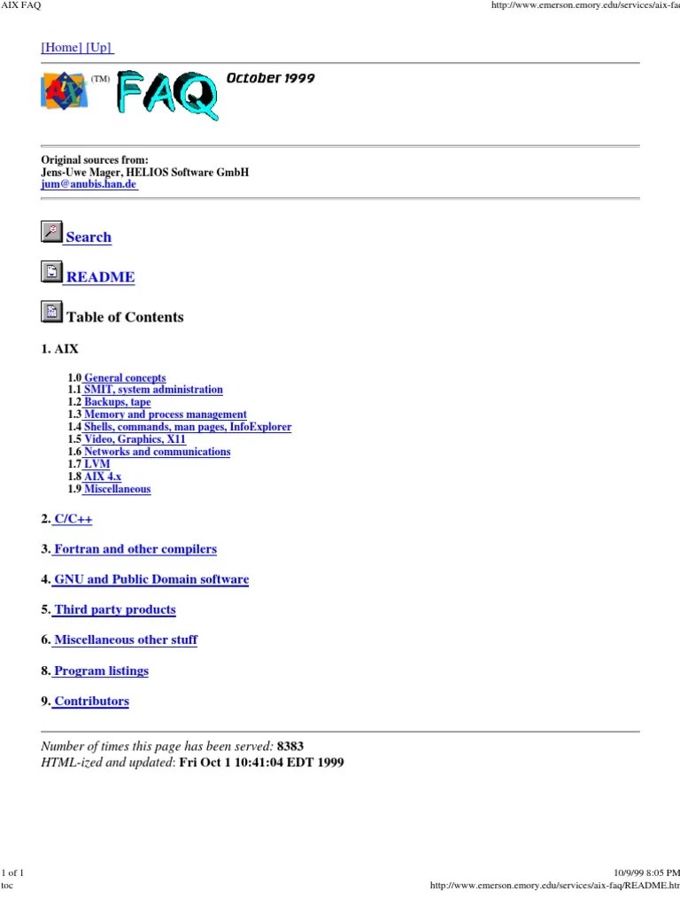 Aix Faq | PDF | File System | Computer File