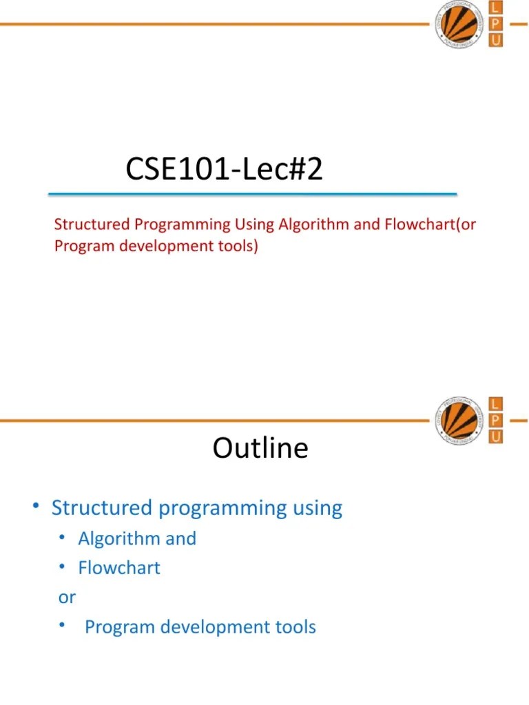 CSE101 - Lec 2 (Algorithm And Flowchart) | PDF | Algorithms | Computer ...