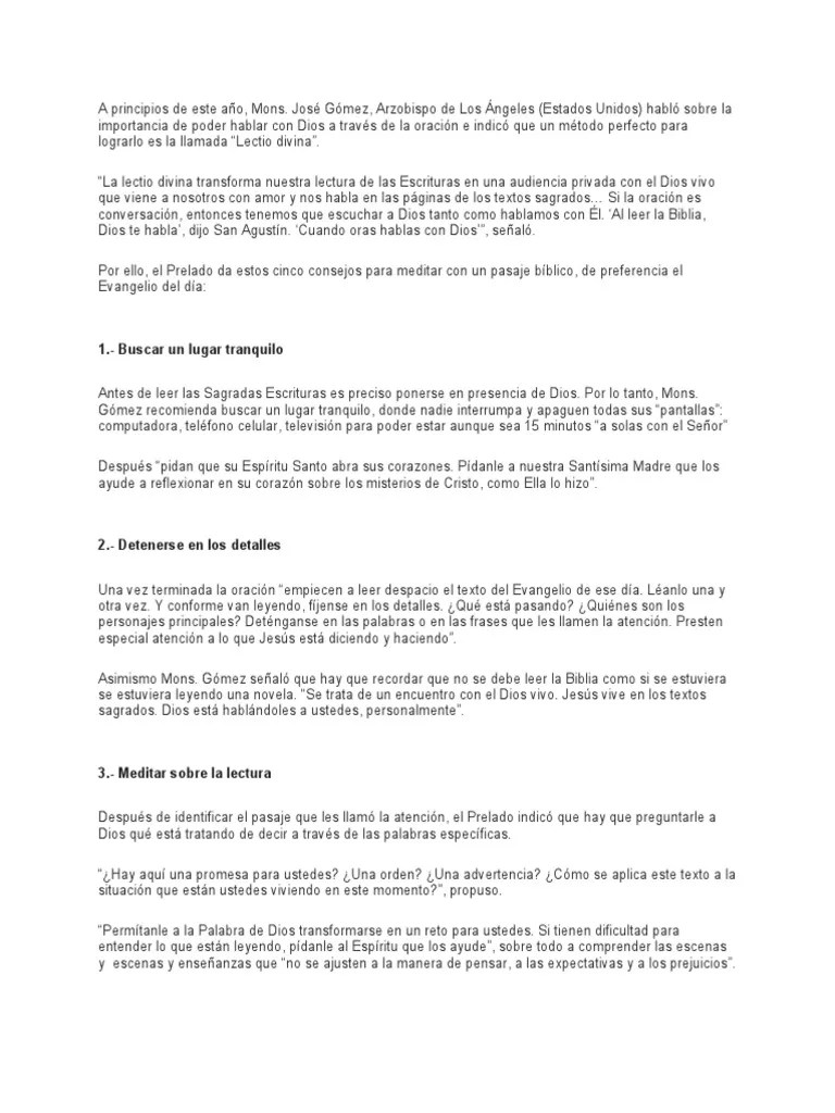 Lectio Divina | PDF | Lectio Divina | Oración